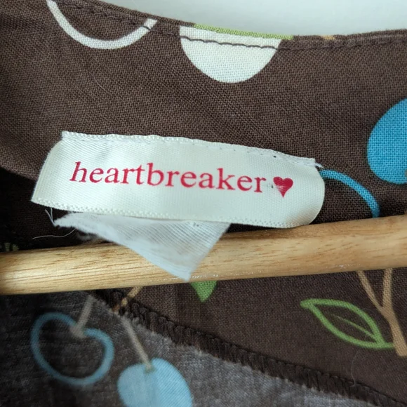 Elegant Blue Midi Dress with Cherry Pattern - Picture 2 of 6